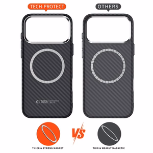 Tech-Protect Ion Carbon Magnetinis dėklas telefonui iPhone 17 Pro Max - Pilkas/Juodas