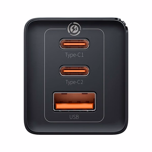 Įkroviklis Baseus GaN5 Pro 65W 2xUSB-C/USB-A + USB-C to USB-C cable juodas CCGP120201