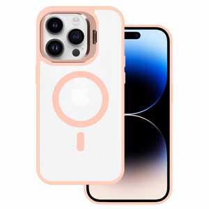 Tel Protect Magnetinis dėklas telefonui su stovu Iphone 13 Pro Max šviesiai rožinė