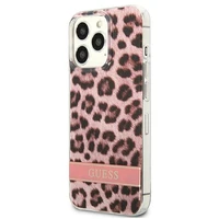 Guess GUHCP13LHSLEOP iPhone 13 Pro / 13 6.1" rožinis/rožinis kietas dėklas Leopardas