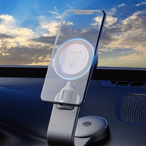 Automobilinis laikiklis Dudao F21 Pro juodas (15W / Magsafe suderinamas) (magnetinis / lipnus kilimėlis)