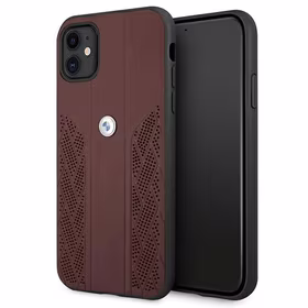 BMW odinis perforuotas dėklas telefonui iPhone 11 / Xr - raudonas