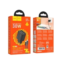 Įkroviklis telefonui Hoco 2 x USB C + 2 x USB A QC3.0 PD 3A 30W + kabelis USB C į USB C N56 juodas