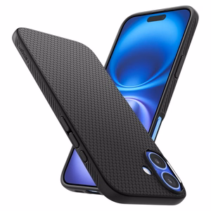 Spigen Liquid Air dėklas iPhone 16 Plus telefonui – juodas