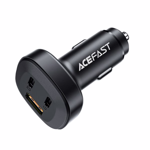 Acefast automobilinis įkroviklis 66W 2x USB Type C / USB, PPS, Power Delivery, Quick Charge 4.0, AFC, FCP, SCP juodas (B3 juodas)