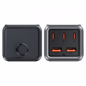 Įkroviklis Acefast Z2 GaN juodas 75W (3xPD / 2xQC3.0 / 1xAC)