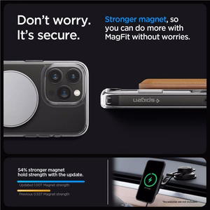 Spigen Ultra Hybrid S Magnetinis dėklas telefonui su stovu iPhone 15 Pro - Skaidrus
