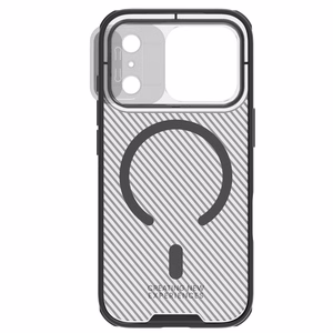 "Nillkin CamShield Pro MagSafe" suderinamas dėklas, skirtas "iPhone 17 Pro Max" - skaidrus, juodas
