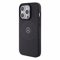Mercedes MEHMP15X23RMMK iPhone 15 Pro Max 6.7" juodas hardcase Crossed Lines Pattern Leather MagSafe dėklas