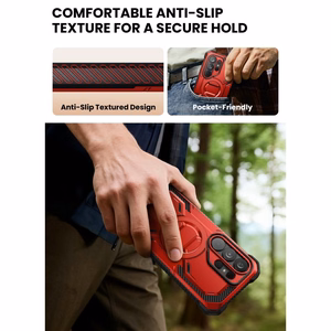 Supcase ArmorBox Mag MagSafe Dėklas for Samsung Galaxy S26 Ultra - raudonas and juodas