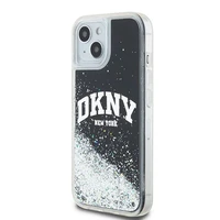 DKNY skystojo blizgučio didelio logotipo dėklas telefonui iPhone 15 Plus / 14 Plus - juodas