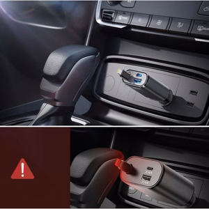 Joyroom JR-CCL07 3-in-1 Car Charger with Built-in Retractable Cable - Dark Gray