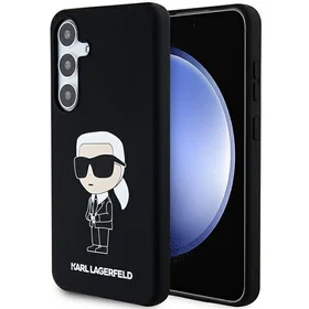 Karl Lagerfeld silikoninis Ikonik dėklas telefonui Samsung Galaxy S24+ - juodas