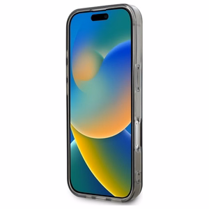 Mercedes sidabrinio žiedo Magnetinis dėklas iPhone 16 Pro telefonui - juodas