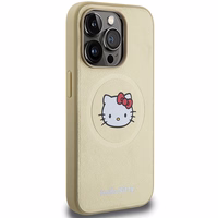 Hello Kitty odinis Kitty Head magnetinis dėklas telefonui iPhone 14 Pro Max - auksinis