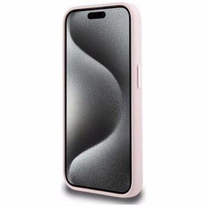 Karl Lagerfeld Silikoninis Shadow Metal Initial MagSafe dėklas telefonui iPhone 15 Pro Max rožinis