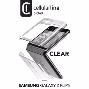Cellularline Clear dėklas - Samsung Galaxy Z Flip 5 dėklas (skaidrus)