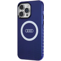 Audi IML Magnetinis dėklas su dideliu logotipu telefonui iPhone 14 Pro Max - mėlynas