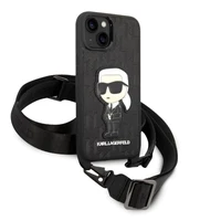 Karl Lagerfeld KLHCP14MSTKMK iPhone 14 Plus 6.7" juodas/juodas kietasis dėklas Monograma Ikonik Pleistras