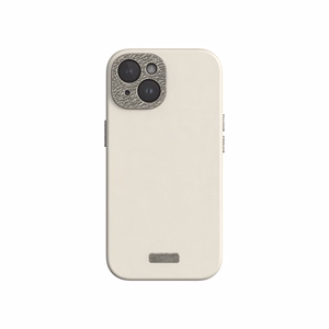 Moshi Napa MagSafe aukštos kokybės veganiškos odos dėklas, skirtas iPhone 15, „Eggnog White“ spalvos