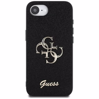 Guess Fixed Glitter Big 4G dėklas telefonui iPhone 16e - juodas