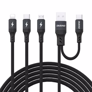 Dudao L3W USB-A / USB-C - Lightning / USB-C / MicroUSB 66W Кабель - чёрный