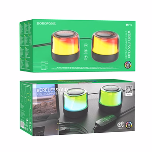 Borofone Nešiojamas Bluetooth garsiakalbis BP12 Spalvingas stereo 2 in 1 (2 vnt.)