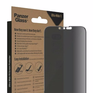 PanzerGlass Ultra-Wide Fit antibakterinis privatumo grūdintas stiklas iPhone 14 Plus / 13 Pro Max telefonui