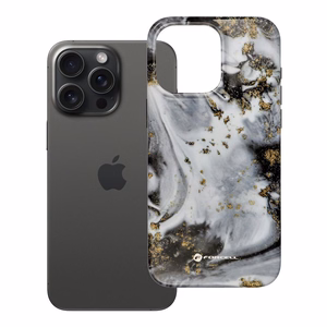 FORCELL F-PROTECT Mirage, karinio lygio dėklas su MagSafe, suderinamas su IPHONE 15 PRO MAX sidabrinis rūkas