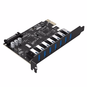 Orico PVU3 PCIe išplėtimo plokštė su 7 USB 3.0 jungtimis, skirta staliniams kompiuteriams – juoda