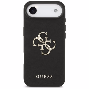 Guess Grūdėtas Didelis 4G ir Klasikinis Logotipas dėklas telefonui iPhone Air - juodas