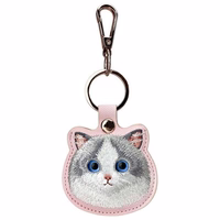 Nimmy Didelės Akys Augintinis 2.0 Katė 3-in-1 Telefono Krepšys + Piniginė + Sekimo Dėklas - Rožinė