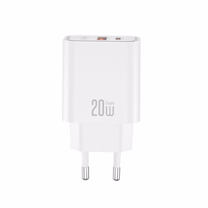 XO CE40 PD 20W sieninis įkroviklis, 1x USB-C, 1x USB, baltas + USB-C–USB-C laidas