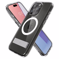 Spigen Ultra Hybrid S Magnetinis dėklas telefonui su stovu iPhone 15 Pro - Skaidrus