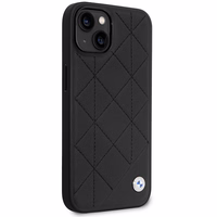 Dėklas BMW BMHCP14S22RQDK iPhone 14 6.1" juoda/juoda Odinis Dygsniuotas