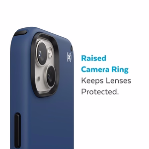 Чехол Speck Presidio2 Pro для iPhone 15 Plus / 14 Plus, с антимикробной защитой Microban, цветовая комбинация «Coastal Blue / Black / White»