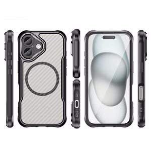 Leading Series magnetinis silikoninis dėklas telefonui MagSafe iPhone 16 Plus - juodas