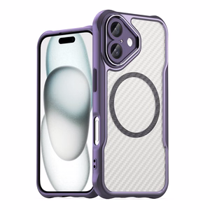 Lyderiaujanti serija Magnetinis silikoninis dėklas telefonui iPhone 16 Plus (m) - violetinis