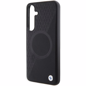 BMW BMHMS24M23RTPK S24+ S926 чёрный/чёрный жёсткий чехол Signature Leather Half Textured & Circle MagSafe