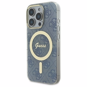 Guess IML 4G Magnetinis dėklas iPhone 16 Pro Max - mėlynas