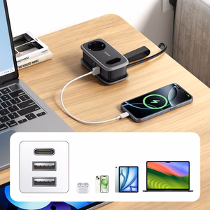Orico AP3 65W GaN 6in1 maitinimo blokas 2x AC + 2x USB-A + 2x USB-C - juodas