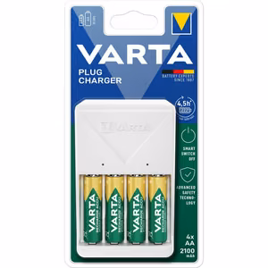 VARTA KIŠTUKINIS ĮKROVIKLIS 57657 + 4 x įkraunama baterija R6 (AA) 2100mAh