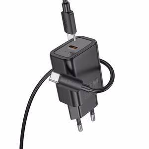 Įkroviklis Hoco USB-C QC PD 20W + kabelis USB-C į Lightning N60 juodas