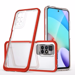 Clear 3in1 Case для Xiaomi Redmi 10 чехол с гелевой рамкой Красный