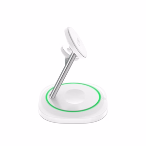 "Tech-Protect QI15W-A46 3in1" magnetinis indukcinis įkroviklis "MagSafe" - baltas