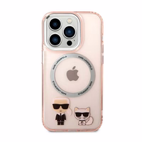 Karl Lagerfeld KLHMP14LHKCP iPhone 14 Pro 6.1" kietas dėklas rožinis / rožinis Karlas & Choupette Aliuminis Magsafe