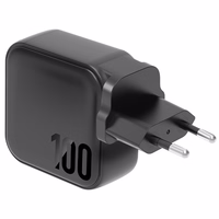 ENERGEA tinklo įkroviklis 1xUSB+3xUSB-CPD-PPS-QC 3.0 100W 3C1A juodas/black US+EU Travelite GAN100