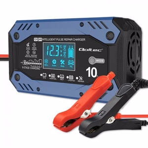 Qoltec 52482 зарядное устройство для автомобильного аккумулятора 12/24 V черный, синий