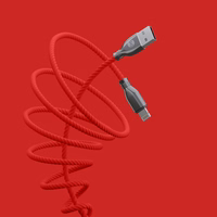 "Forever Tornado" USB - "Lightning" kabelis 1,0 m 3A raudonas