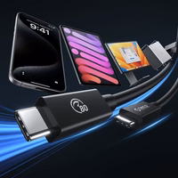 "Orico" USB4 Thunderbolt5 kabelis 80Gb/s 240W iš USB-C į USB-C 1,5 m - juodas